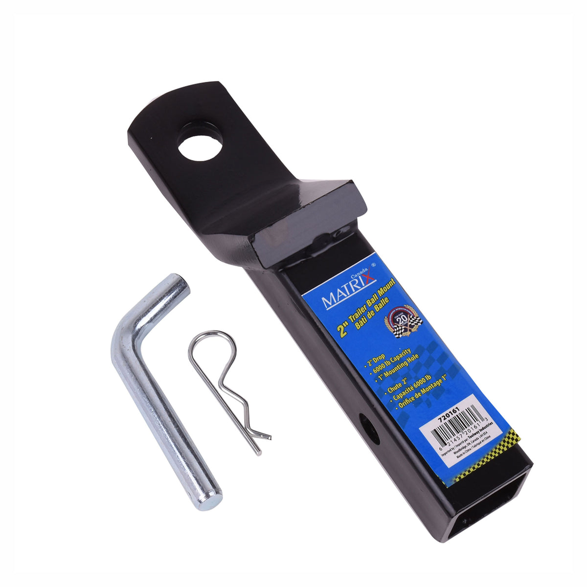 Support de boule d'attelage pour remorque, 2" (capacité de 6 000 lb)