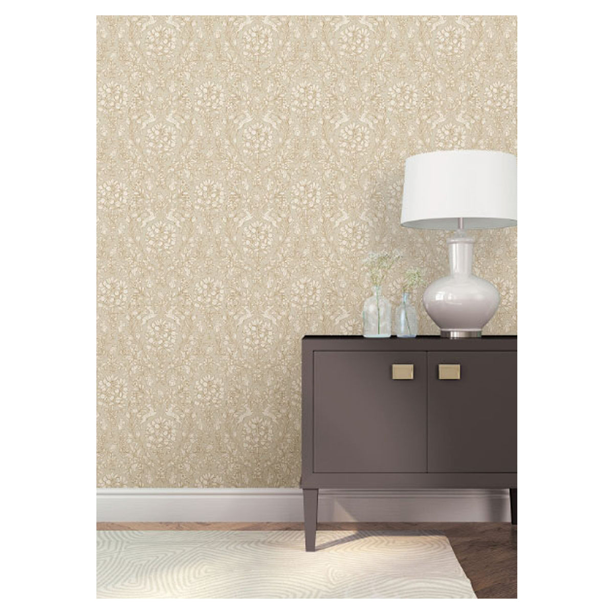 Papier peint autocollant Enchantée, Taupe (20,5" x 18')
