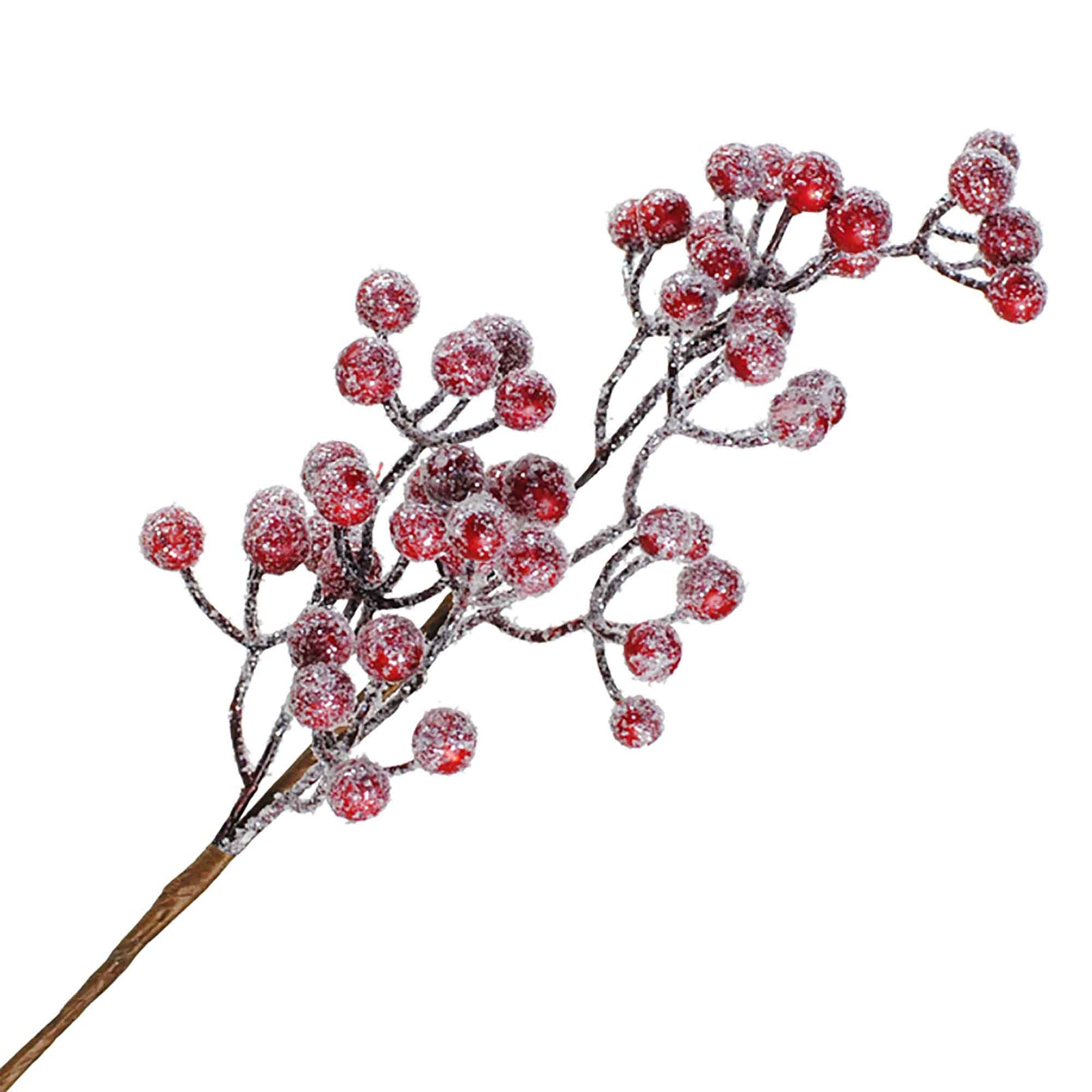 Branche avec baies rouge givré, 15" 