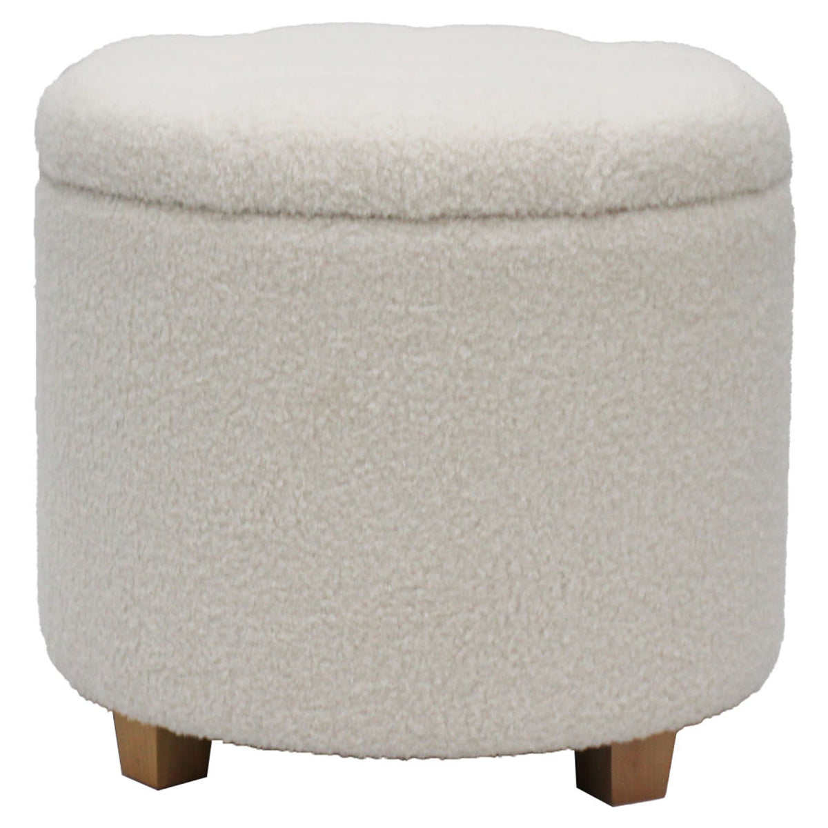 Pouf rond avec rangement, blanc