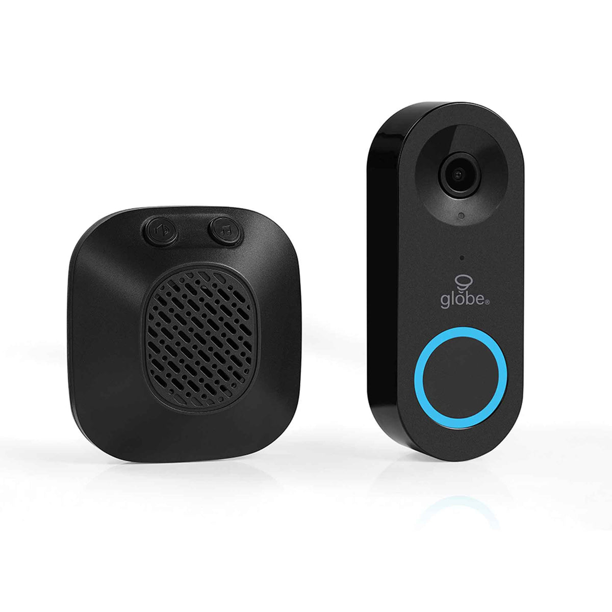 Kit de sonnette filaire Wi-Fi avec caméra et microphone, noir