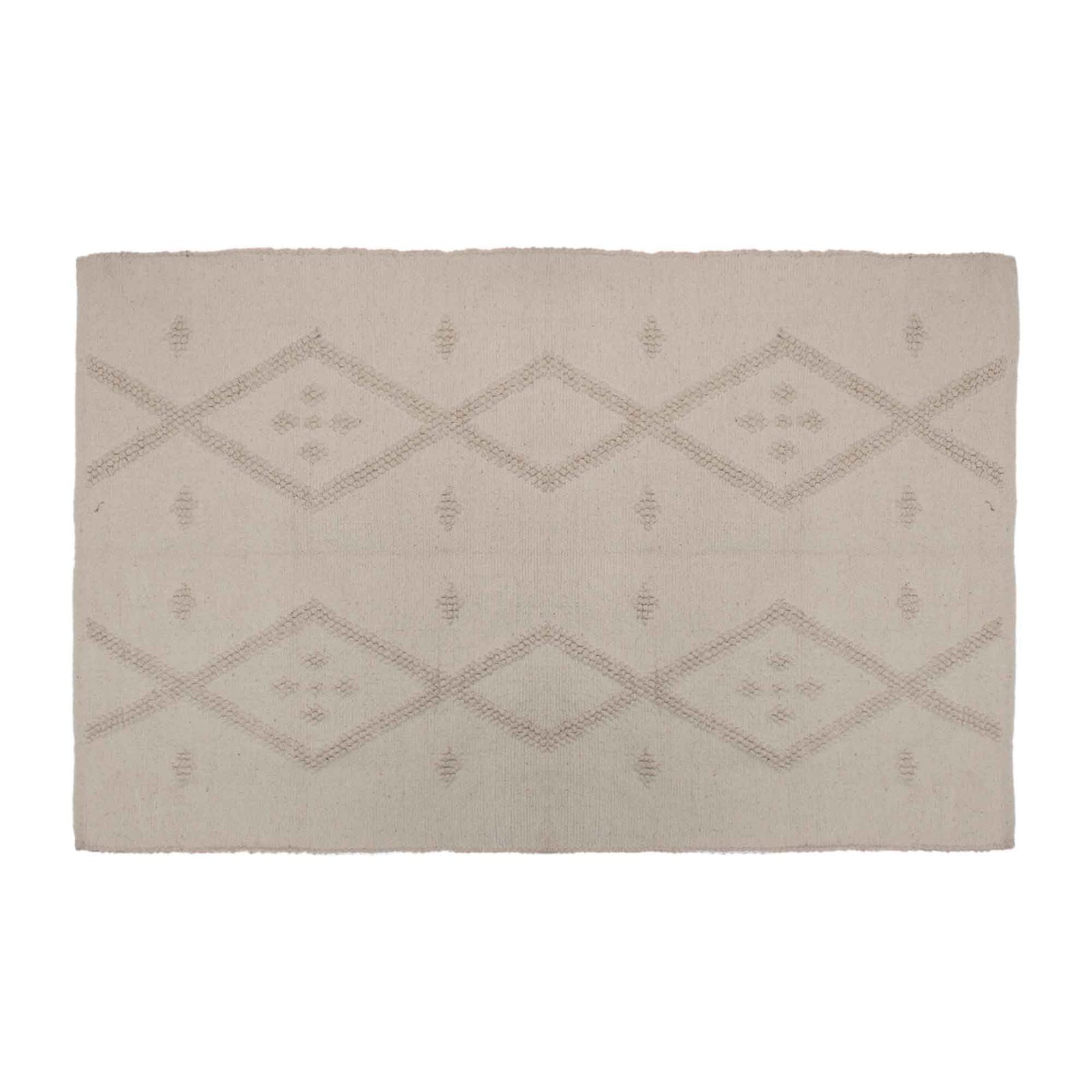 Grand tapis beige avec motif bouclé, 72" x 48"