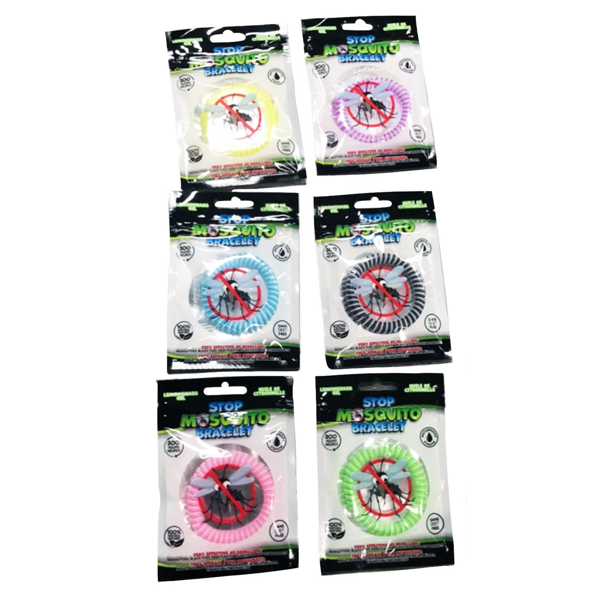Bracelet anti-moustique, couleurs assorties