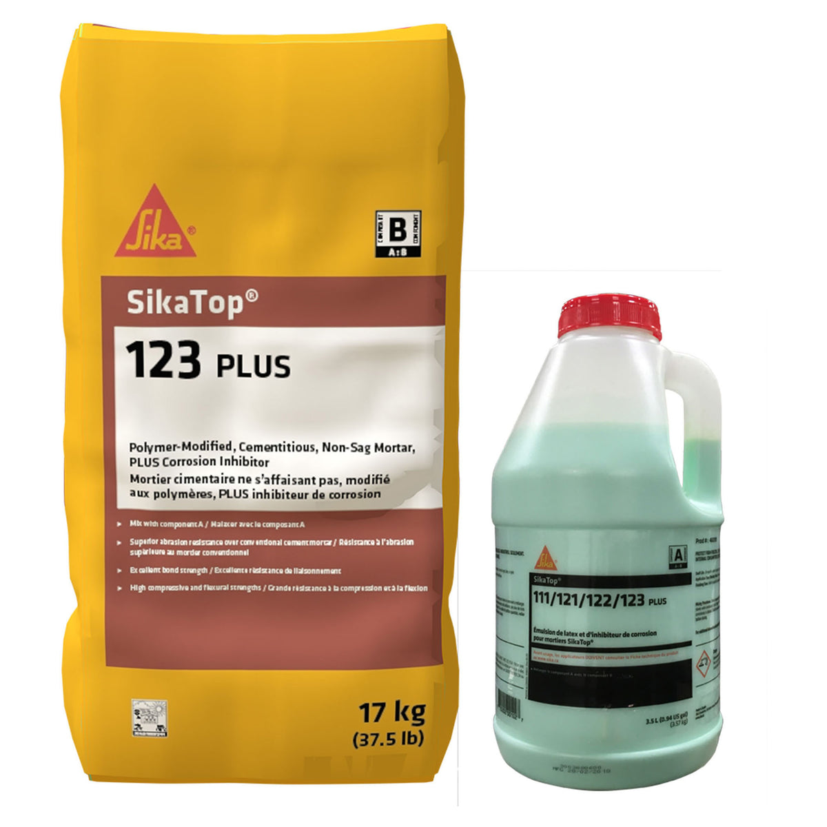 Mortier cimentaire SikaTop-123 Plus (A + B), 3,5 L + 17 kg