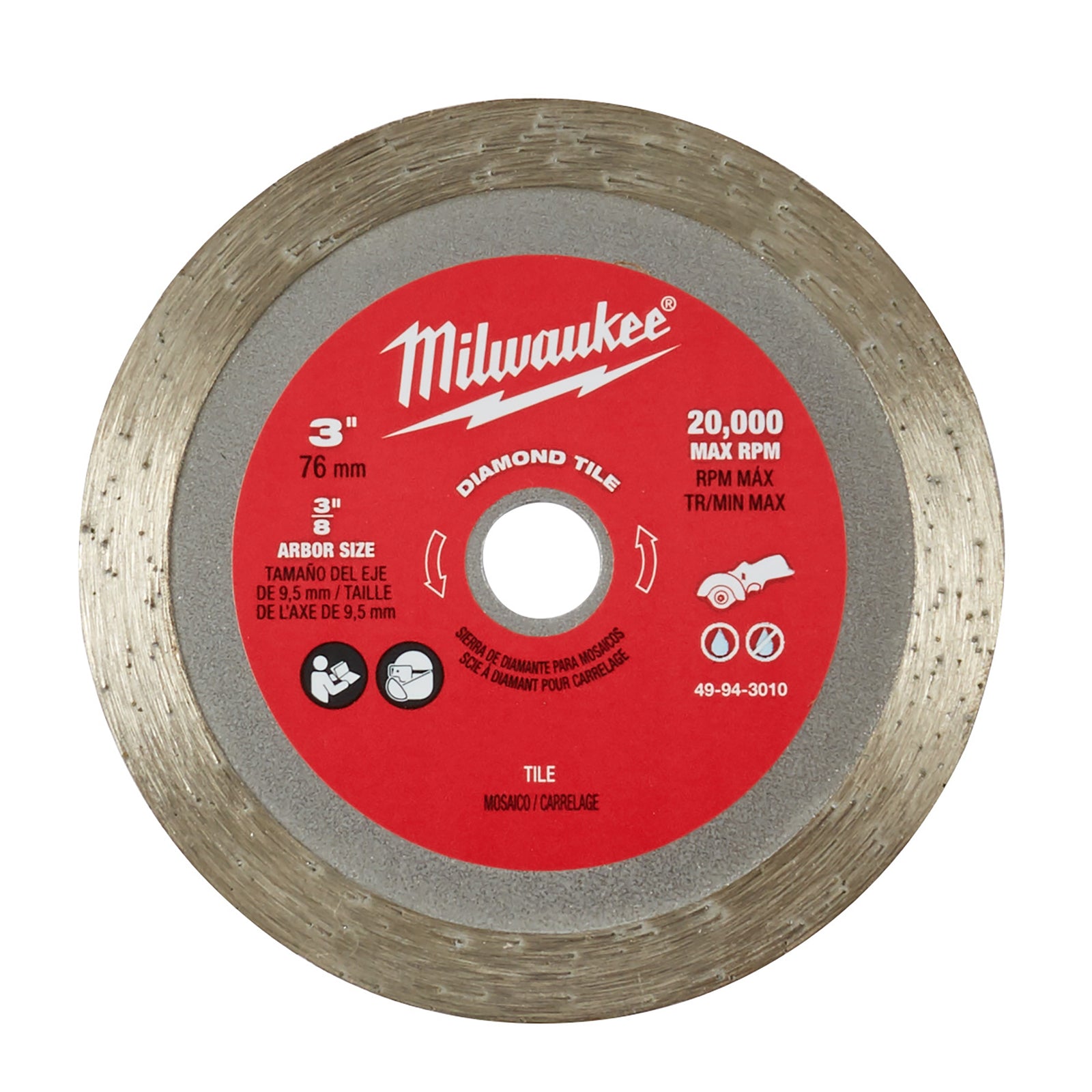 Lame de diamant de 7,62 cm (3 po) pour les carreaux