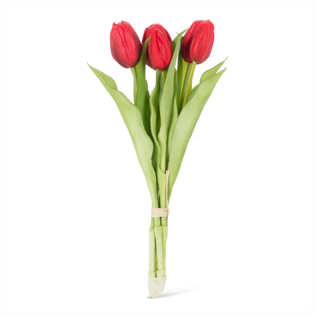 Bouquet réaliste à 5 tulipes, 12" (rouge)