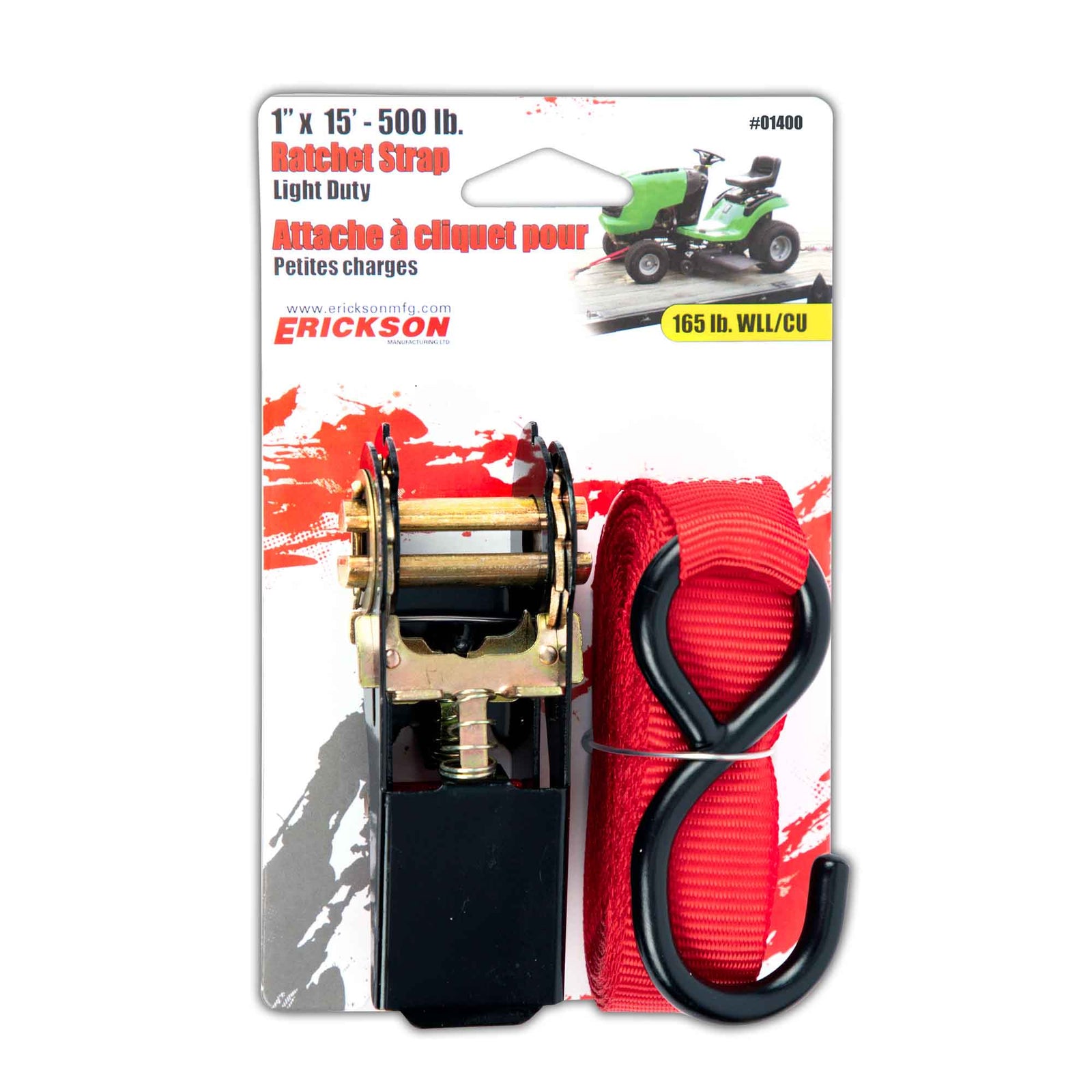 Attache à cliquet pour petites charges avec résistance à la rupture de 500 lb, 1" x 15'