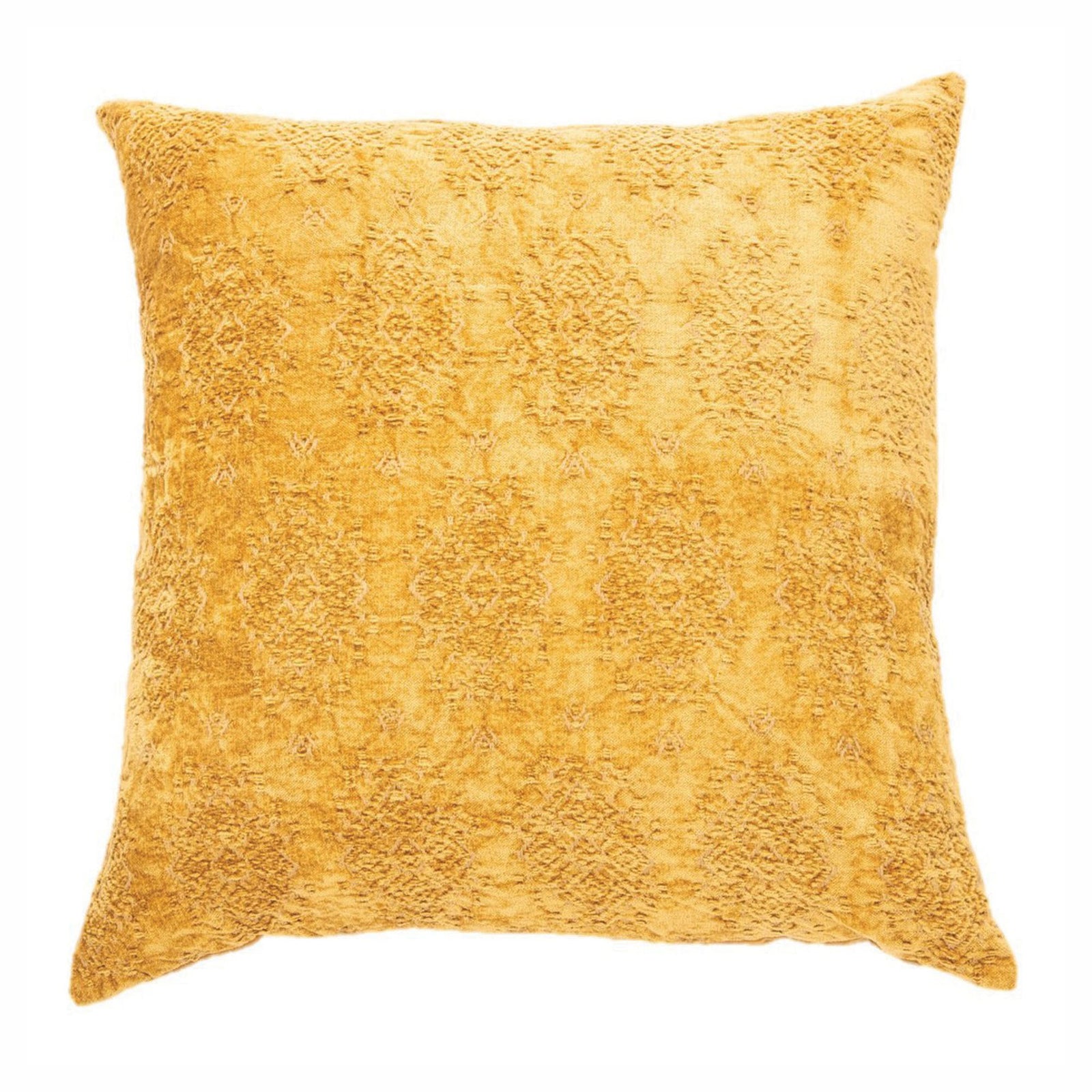 Coussin européen Toro en velours jacquard, 25" x 25" (moutarde)
