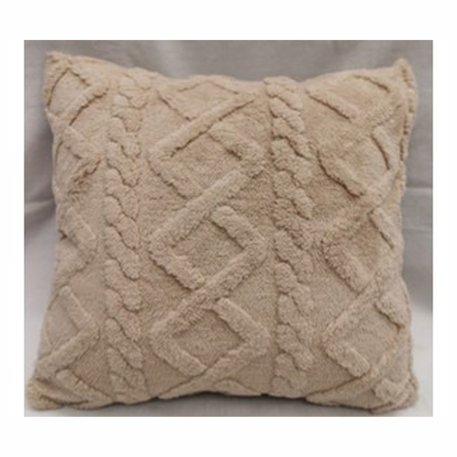 Coussin décoratif texturé, 18'' x 18'' (taupe)