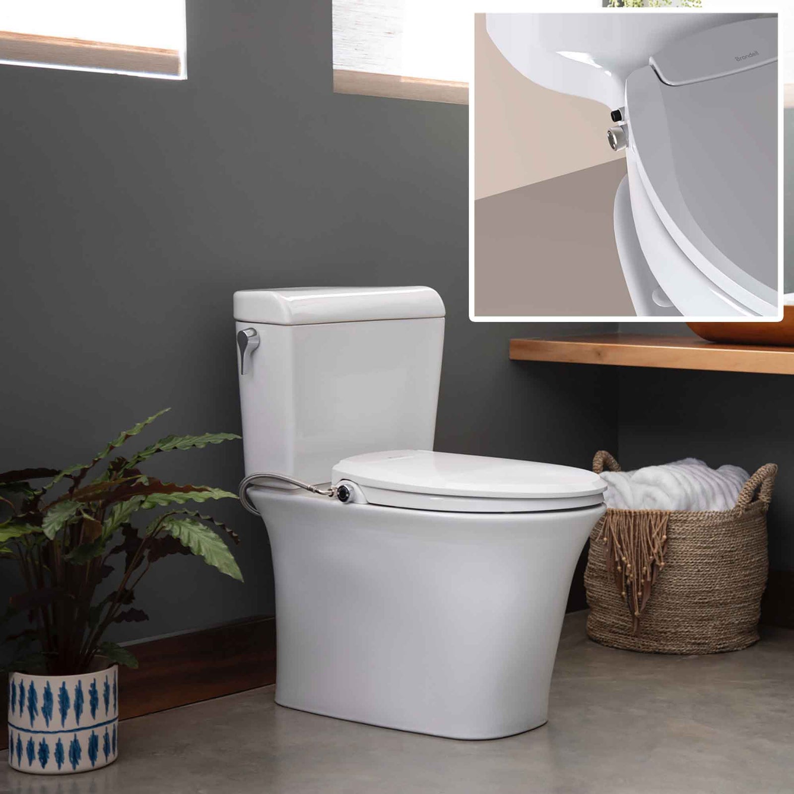 Siège de toilette bidet non électrique EcoSeat S101, rond
