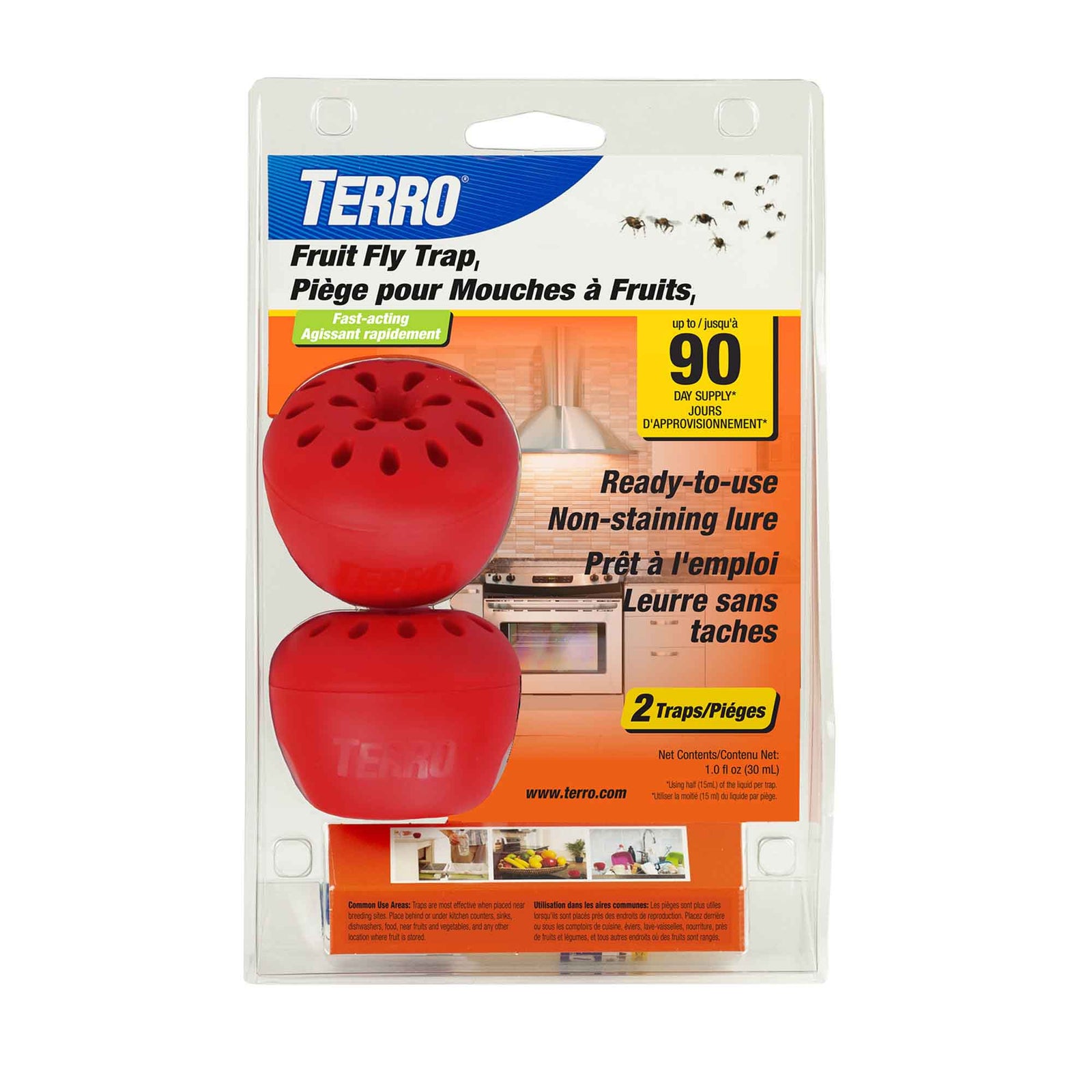 Piège pour mouches à fruits, 2 unités 