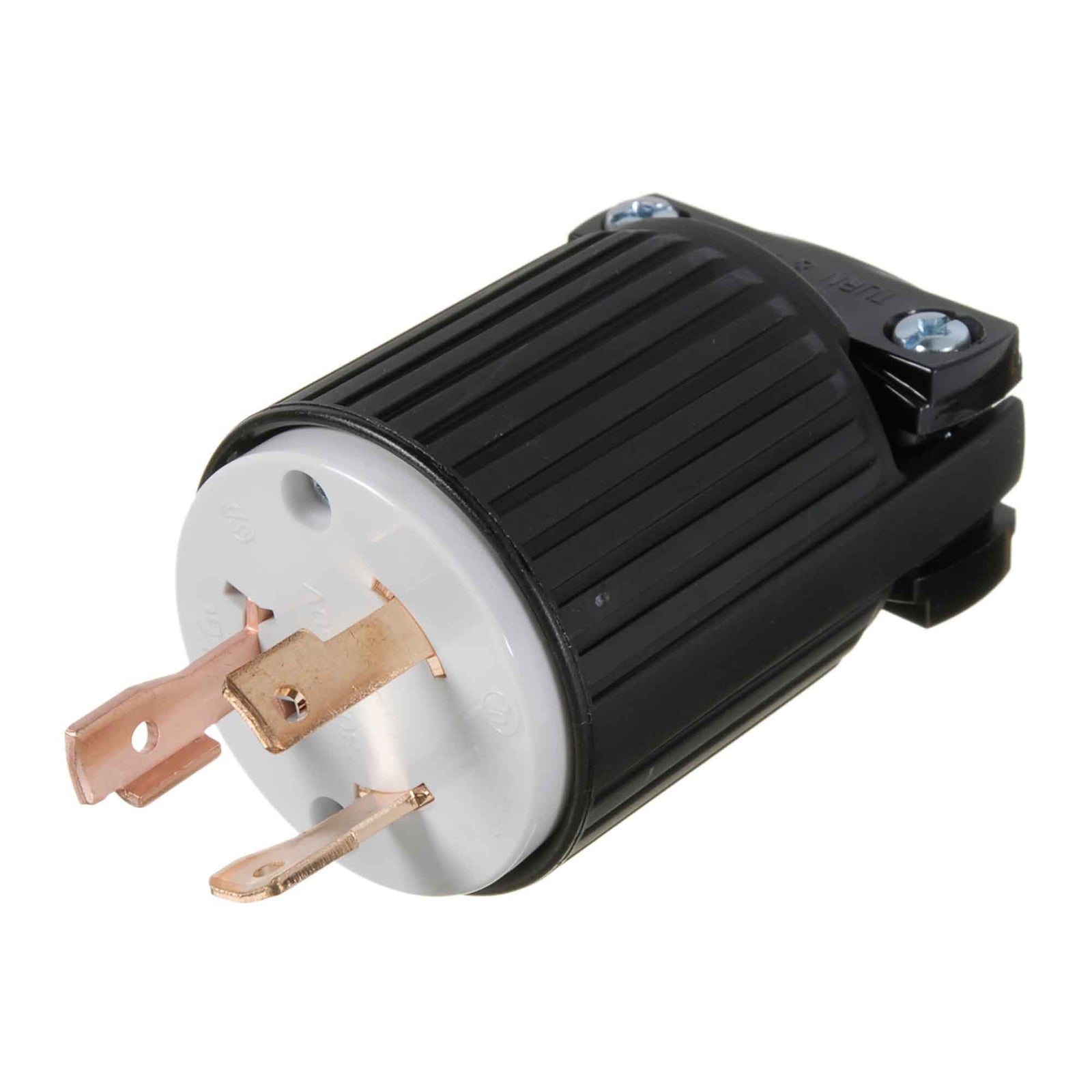 Fiche à 3 fils verrouillable noir avec serre câble , 30 A-250 V