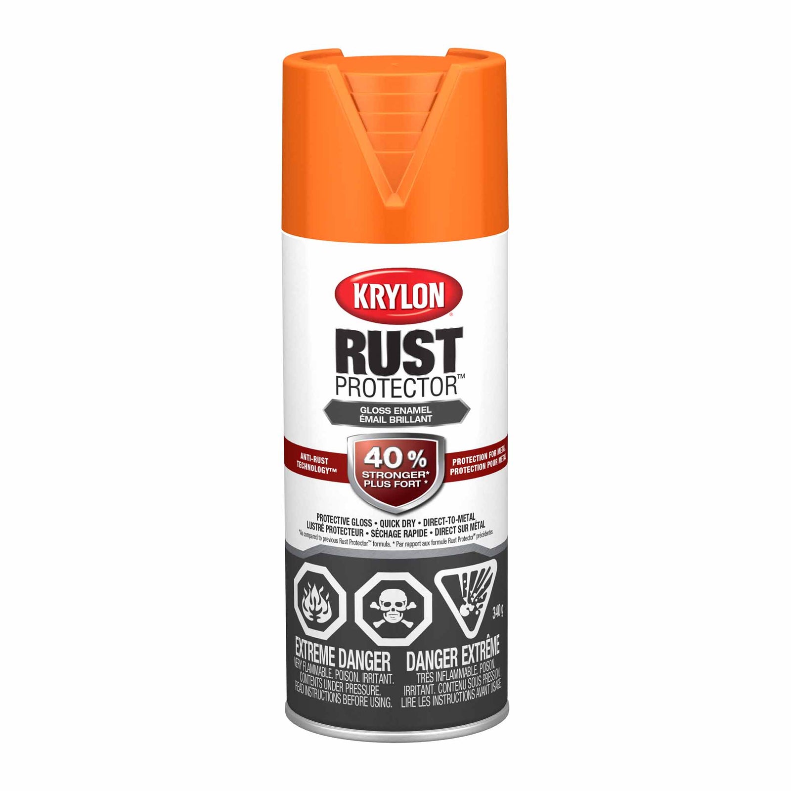Krylon Rust Protector aérosol émail brillant orange, 340 g