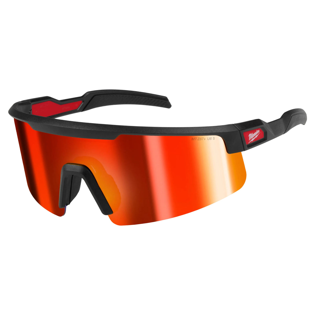 Lunettes de sécurité enveloppantes avec verres rouge miroir antiéraflures
