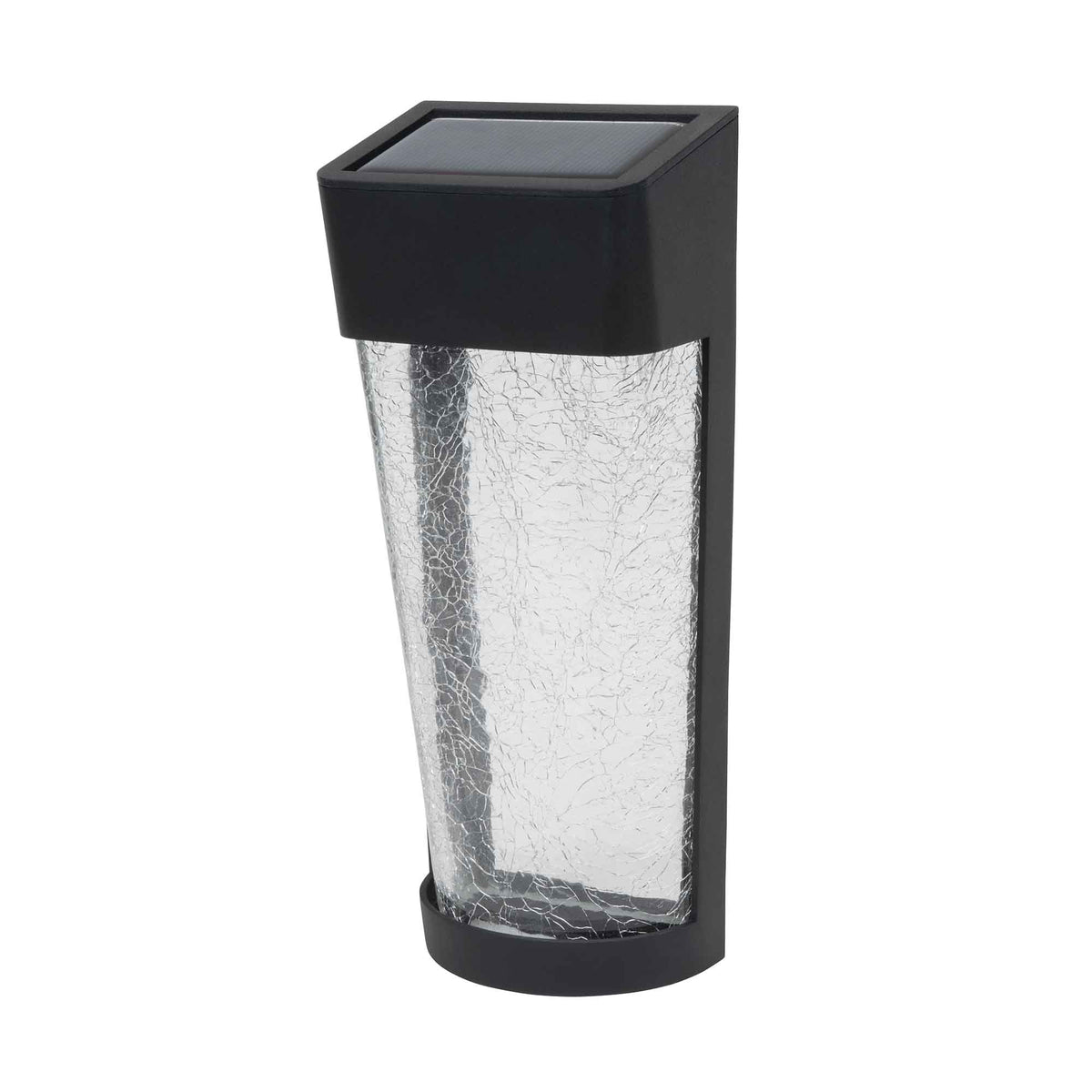 Lampe solaire murale avec lentille en verre, noir