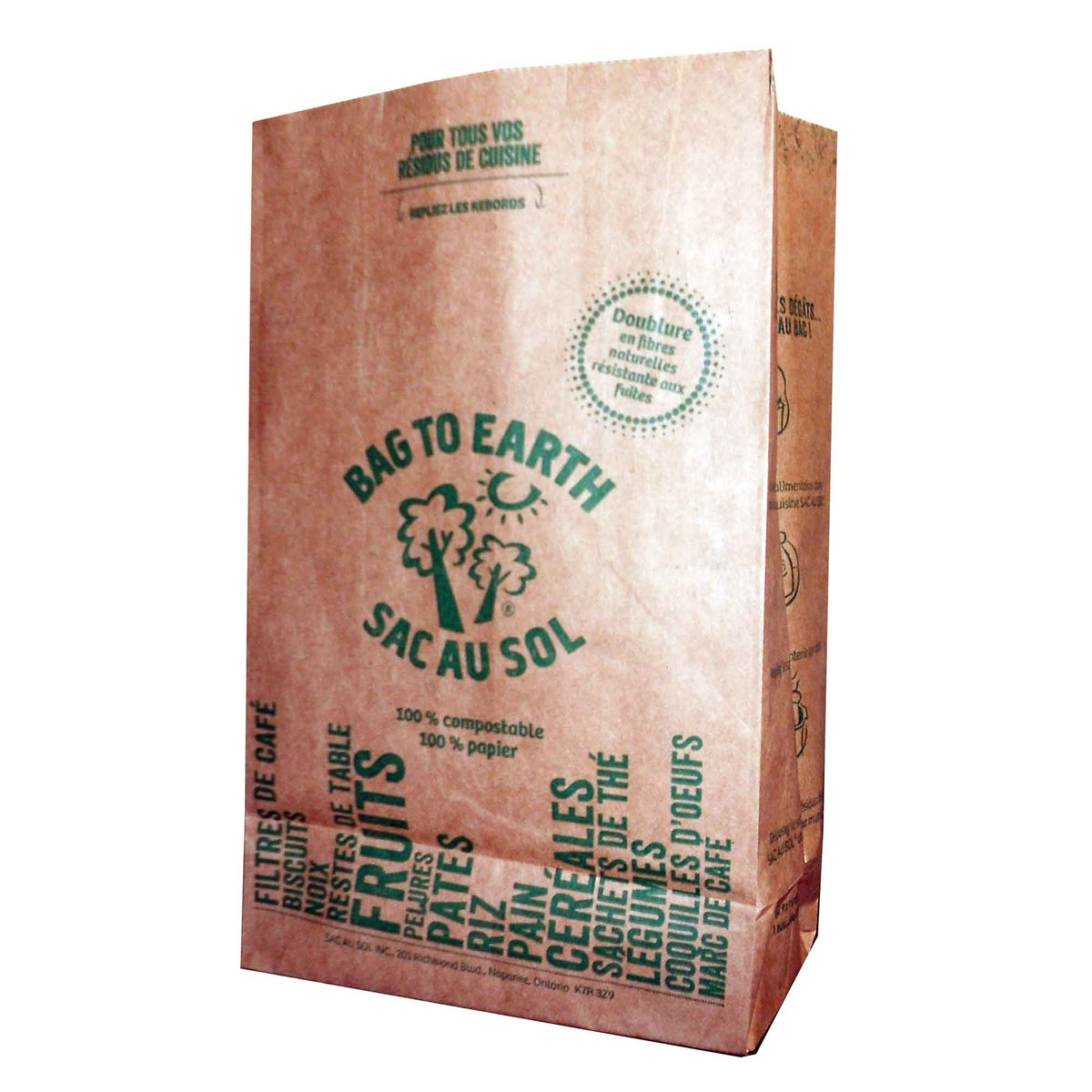 Grand sac pour résidus de cuisine, 5 unités