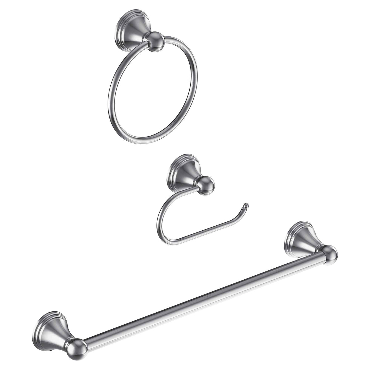 Ensemble de 3 pièces pour salle de bain Preston, chrome 