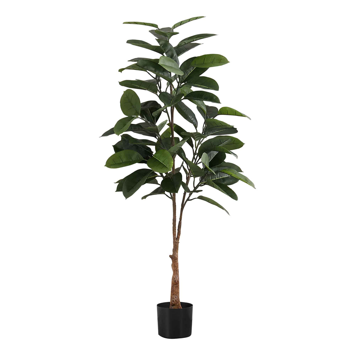 Arbre Hévéa artificiel d’intérieur en pot, 52&#39;&#39; (feuillage foncé)