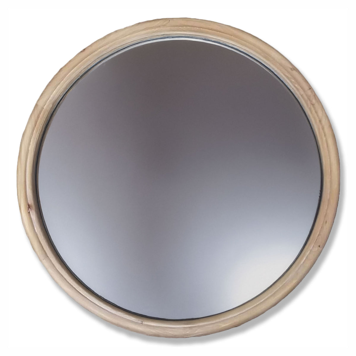 Miroir rond avec cadre en bois, 30" x 1-1/4"