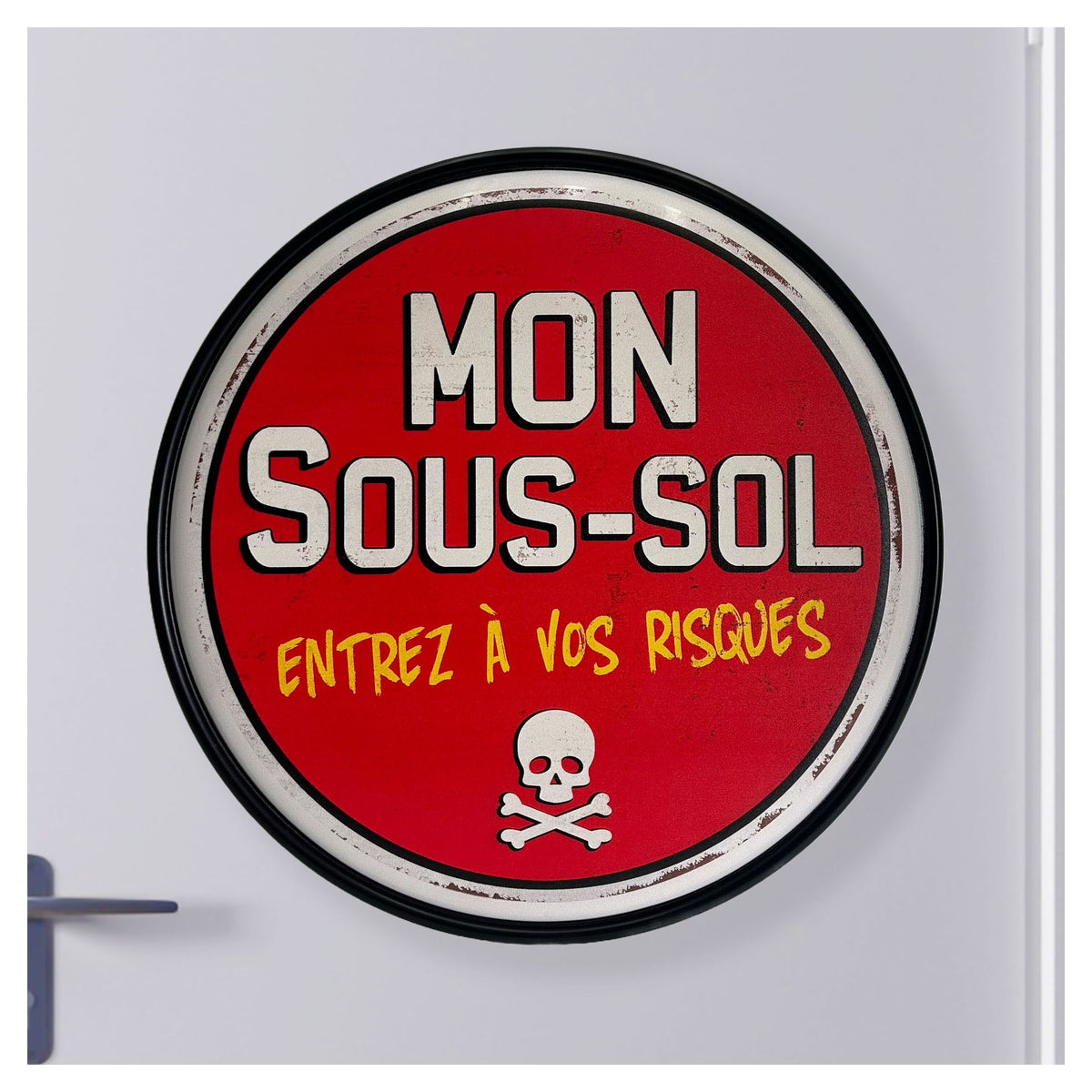 Panneau mural en fer « Mon Sous-Sol », 16"