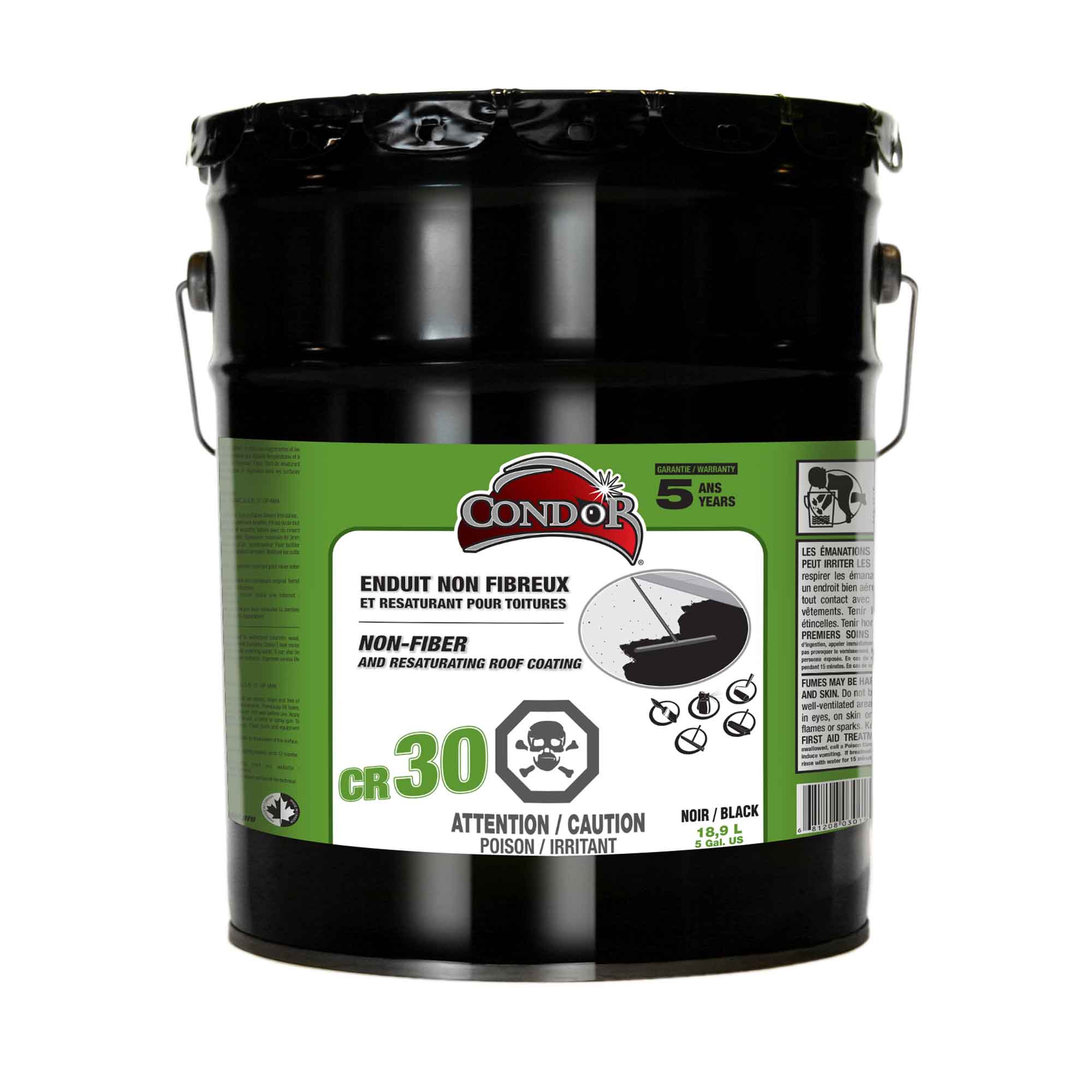 Enduit non fibreux et resaturant pour toitures CR 30, 18,9 L