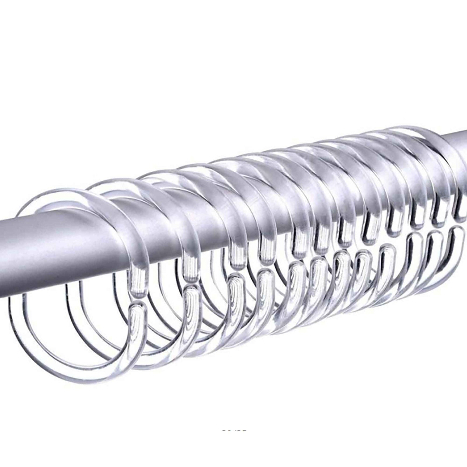 Crochet transparent pour rideau de douche, 12 unités