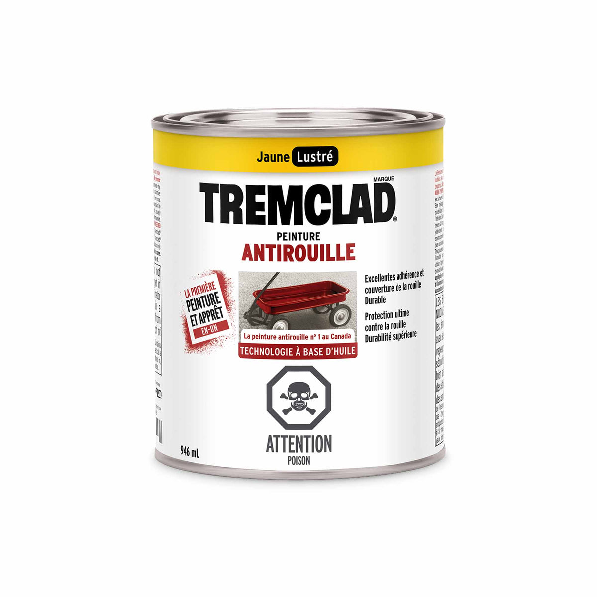 Tremclad peinture antirouille à base d&#39;huile jaune lustré, 946 ml