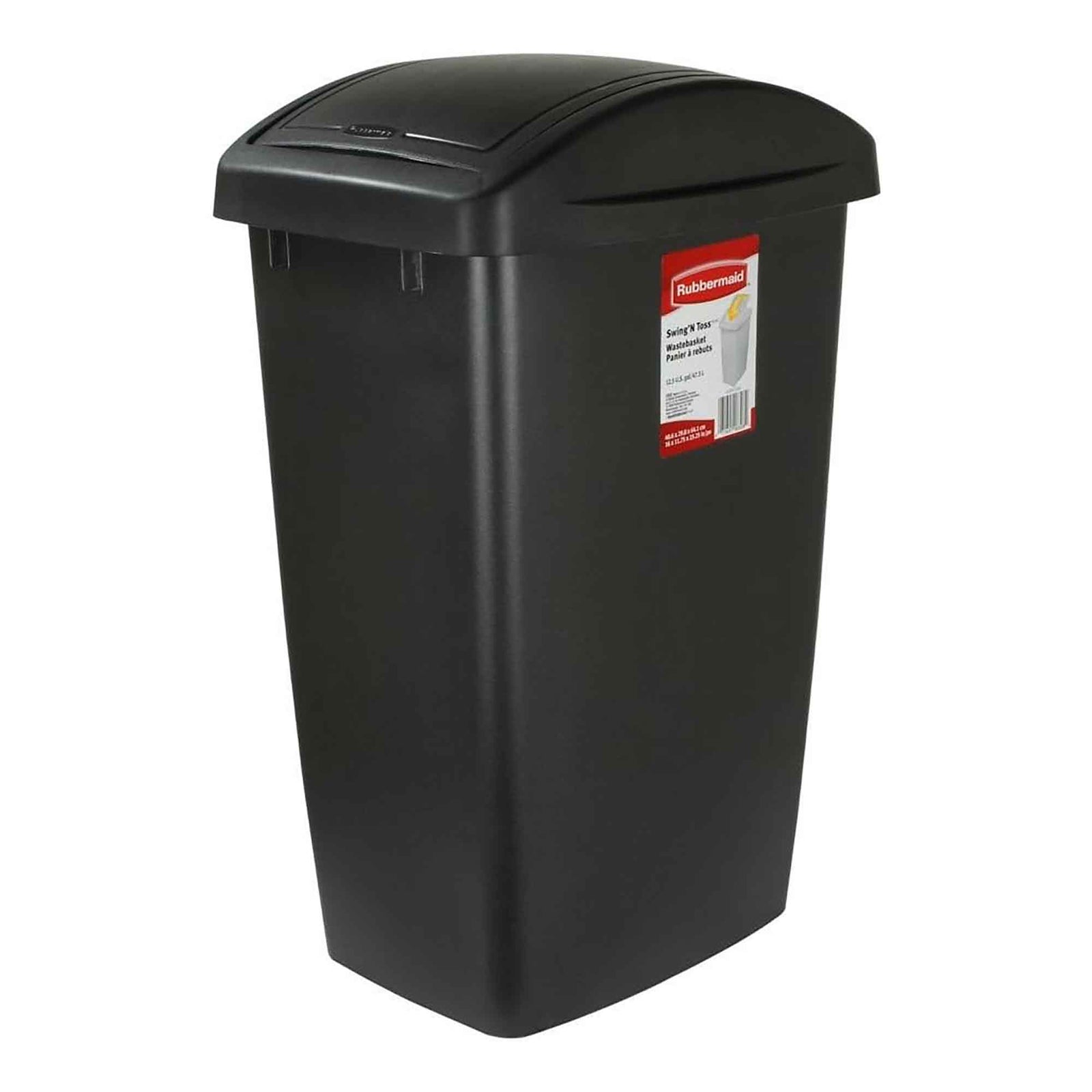Poubelle à couvercle basculant, 47,3 L (noir) 