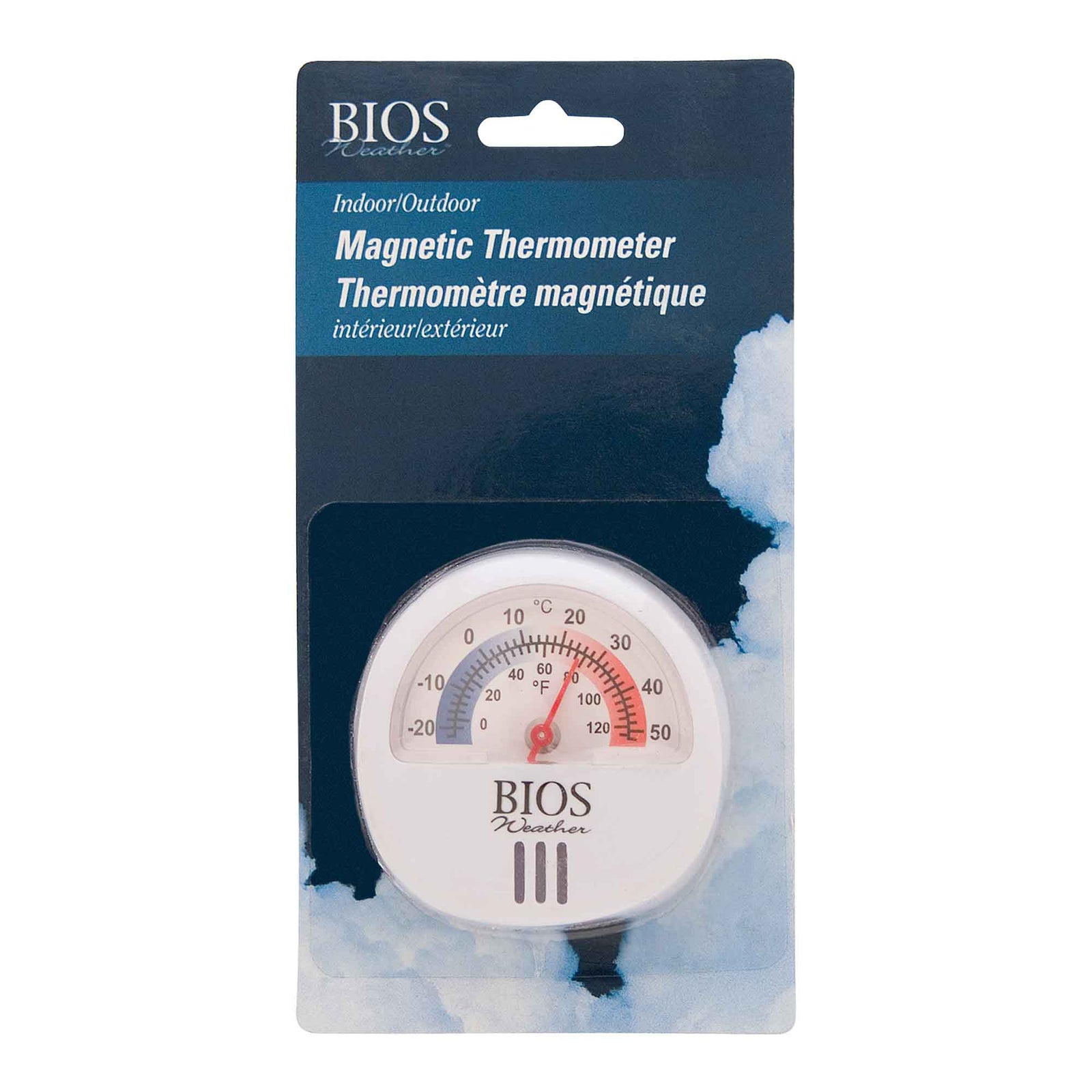 Thermomètre magnétique d'intérieur ou d'extérieur, blanc