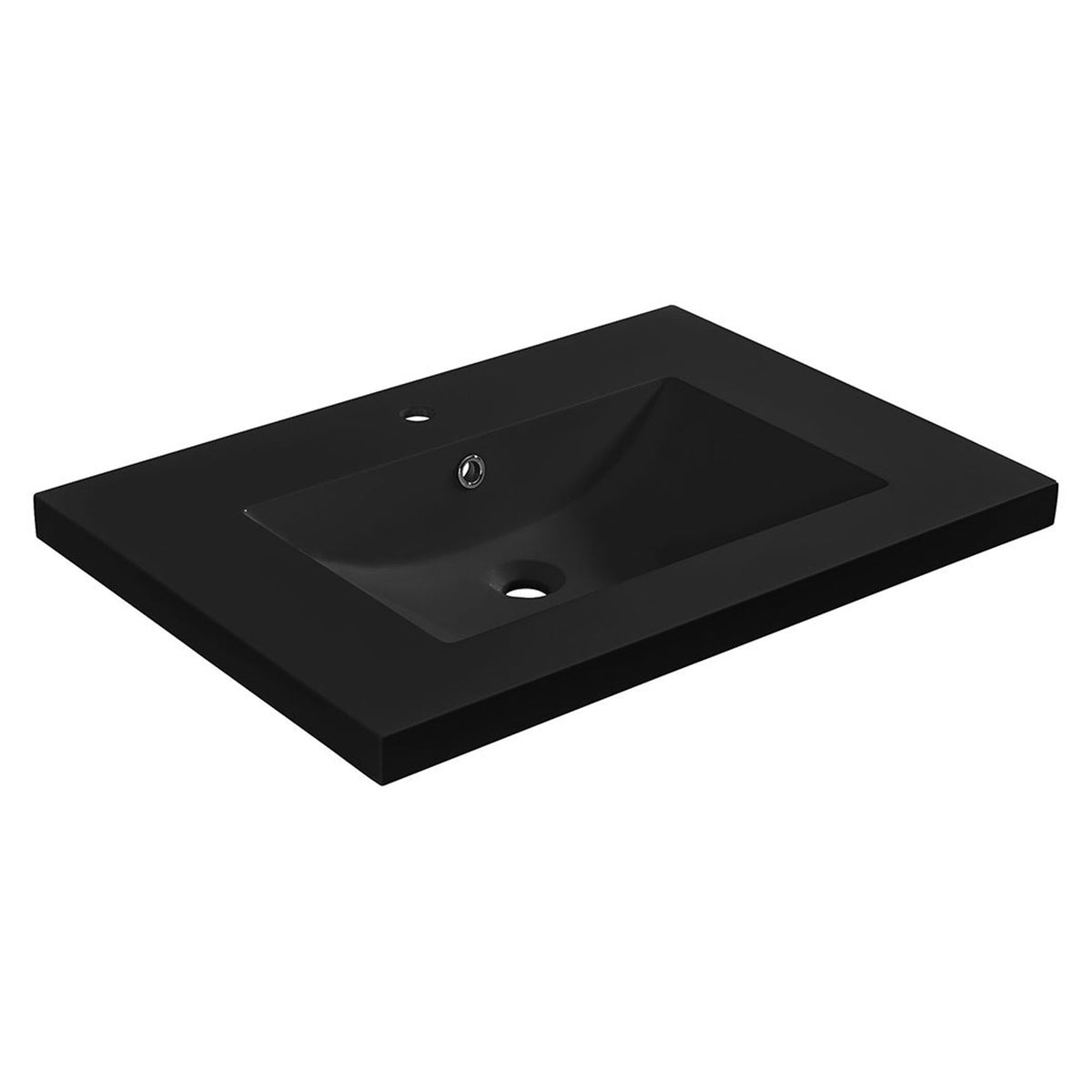 Lavabo Mag en marbre synthétique noir mat, 30-1/4'' x 21-1/4'' x 1-3/4''