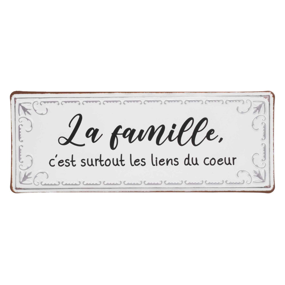 Plaque murale &#39;&#39; La famille, c’est surtout les liens du cœur&#39;&#39;, 14-1/2&quot; x 15-1/2&quot;