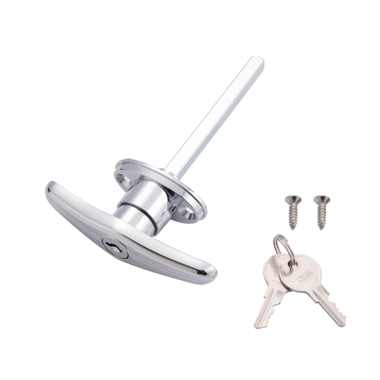 Poignée en ''T'' avec clé pour porte de garage, 5/16" x 4" 