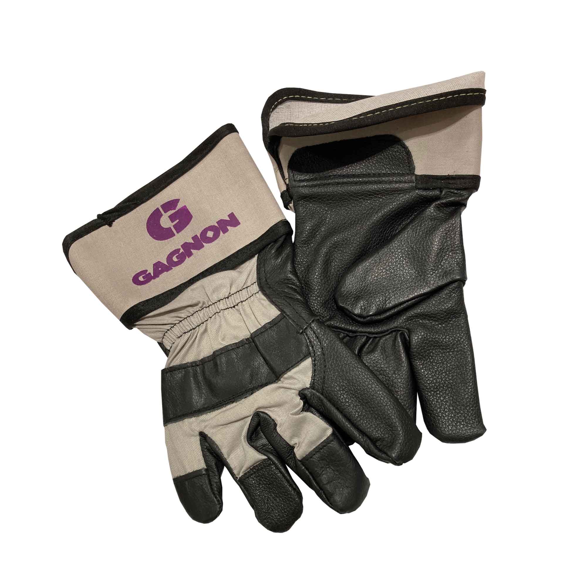 Gants "GAGNON" en cuir de vache et coton, grand