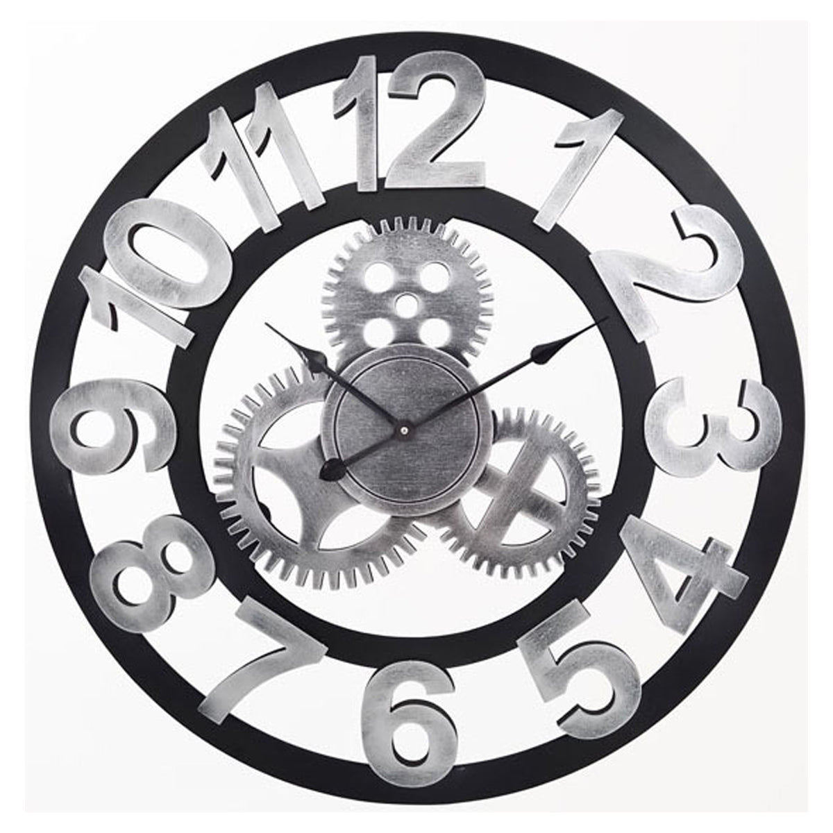 Horloge murale avec petits engrenages et gros chiffres, 16"