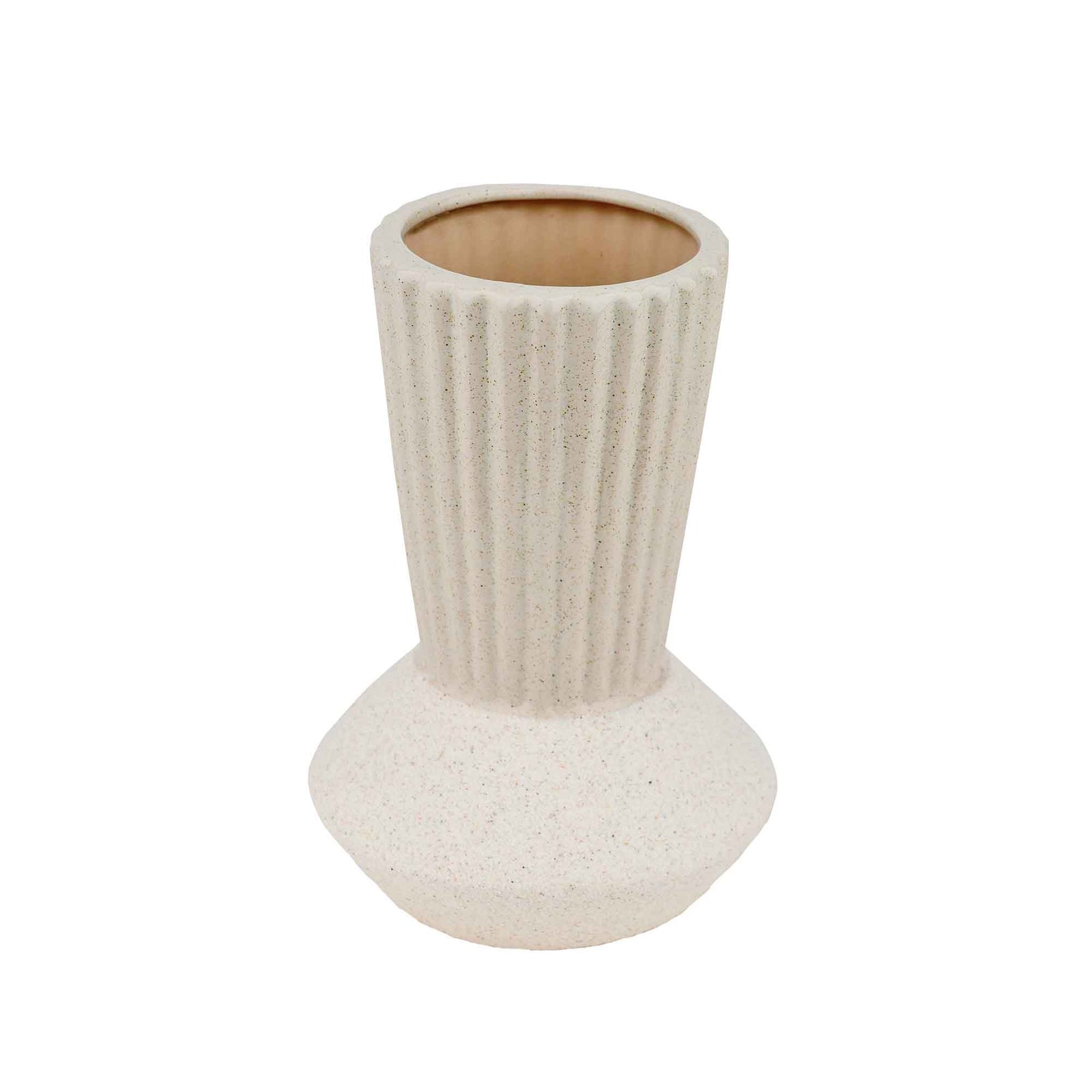 Vase en porcelaine à haut col strié, 6,3'