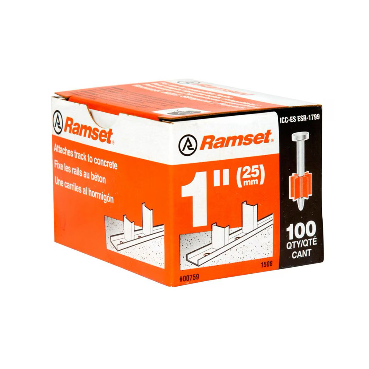 Goujon d'ancrage pour béton, 1" (100 unités)