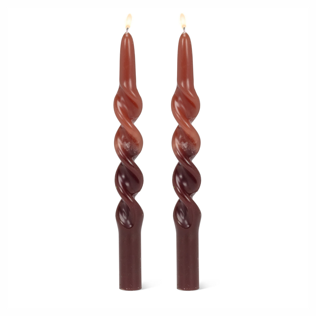 Grande chandelle spiralée bicolore brune, 10" (2 unités)