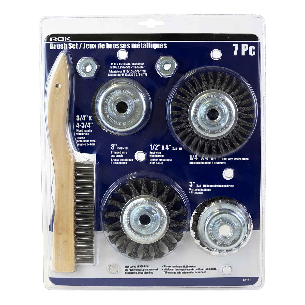 Ensemble de brosses métalliques, 7 pièces