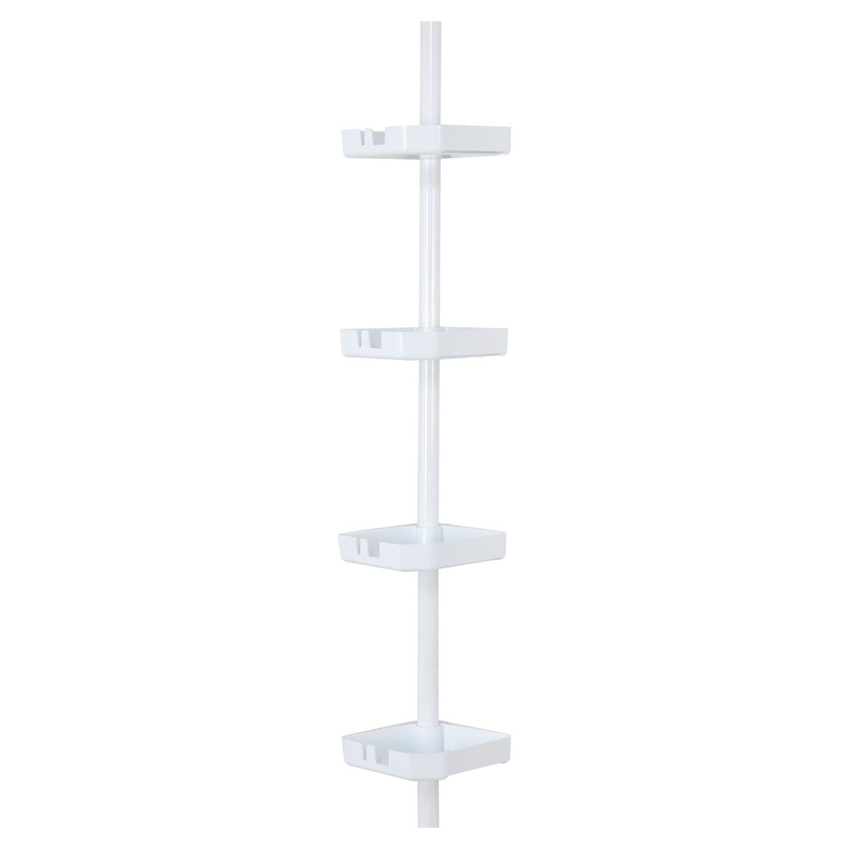Étagère d'angle extensible à 4 niveaux pour douche, 91" à 103" (blanc)