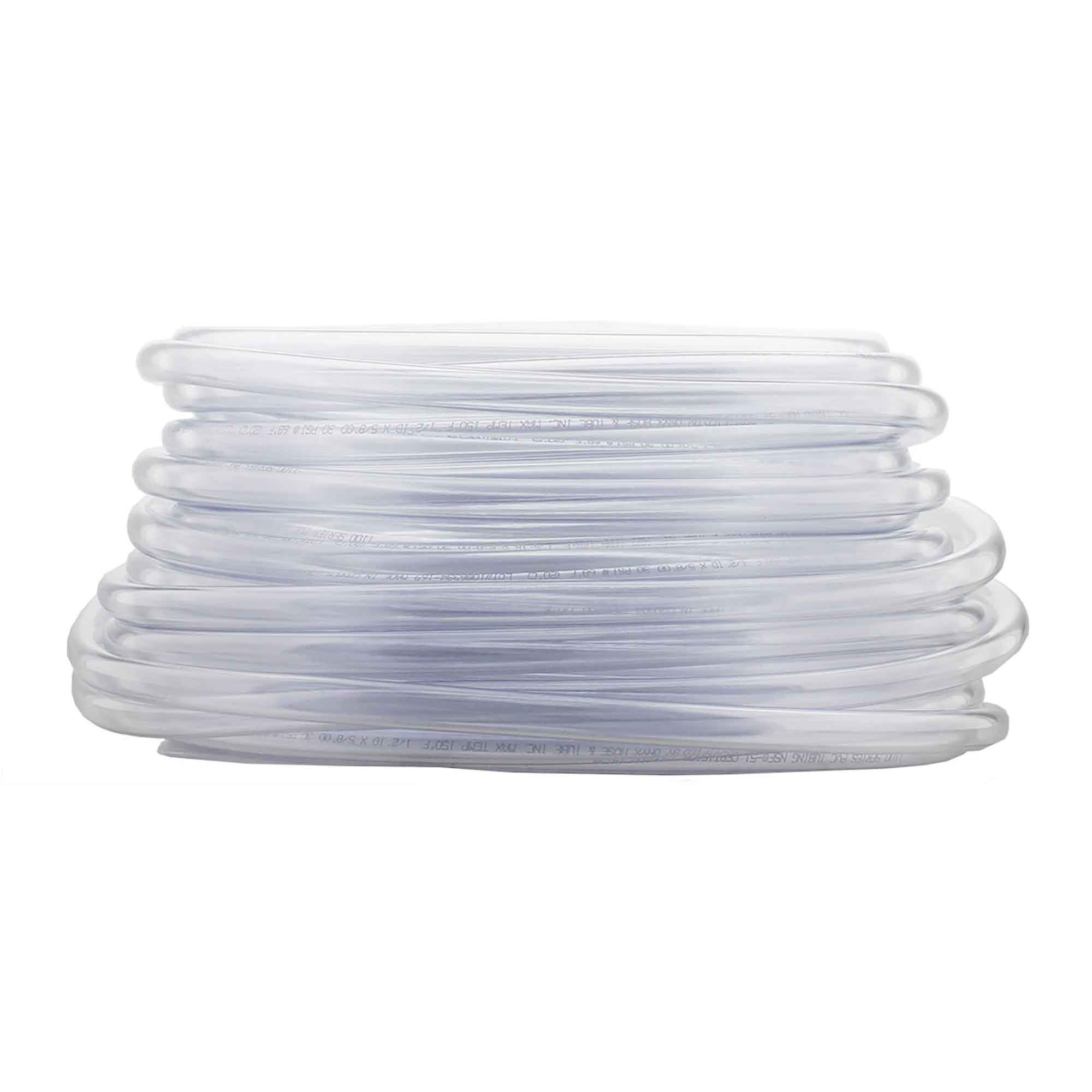 Tuyau en PVC clair, 5/8" OD x 1/2" ID x 100'