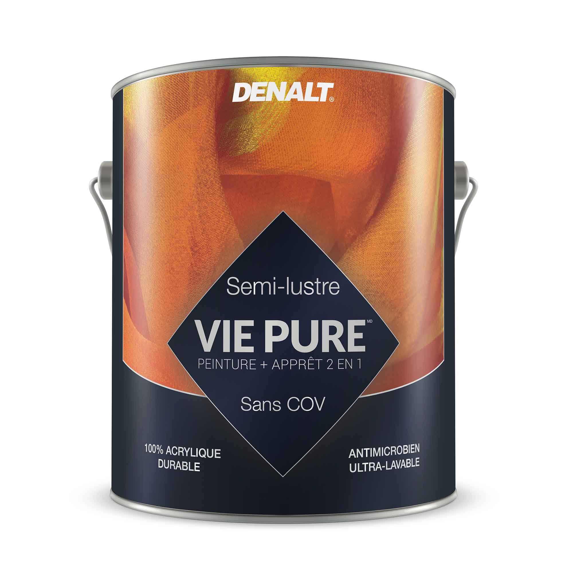 Peinture et apprêt 2 en 1 Vie Pure semi-lustre blanc pur, 3,7 L