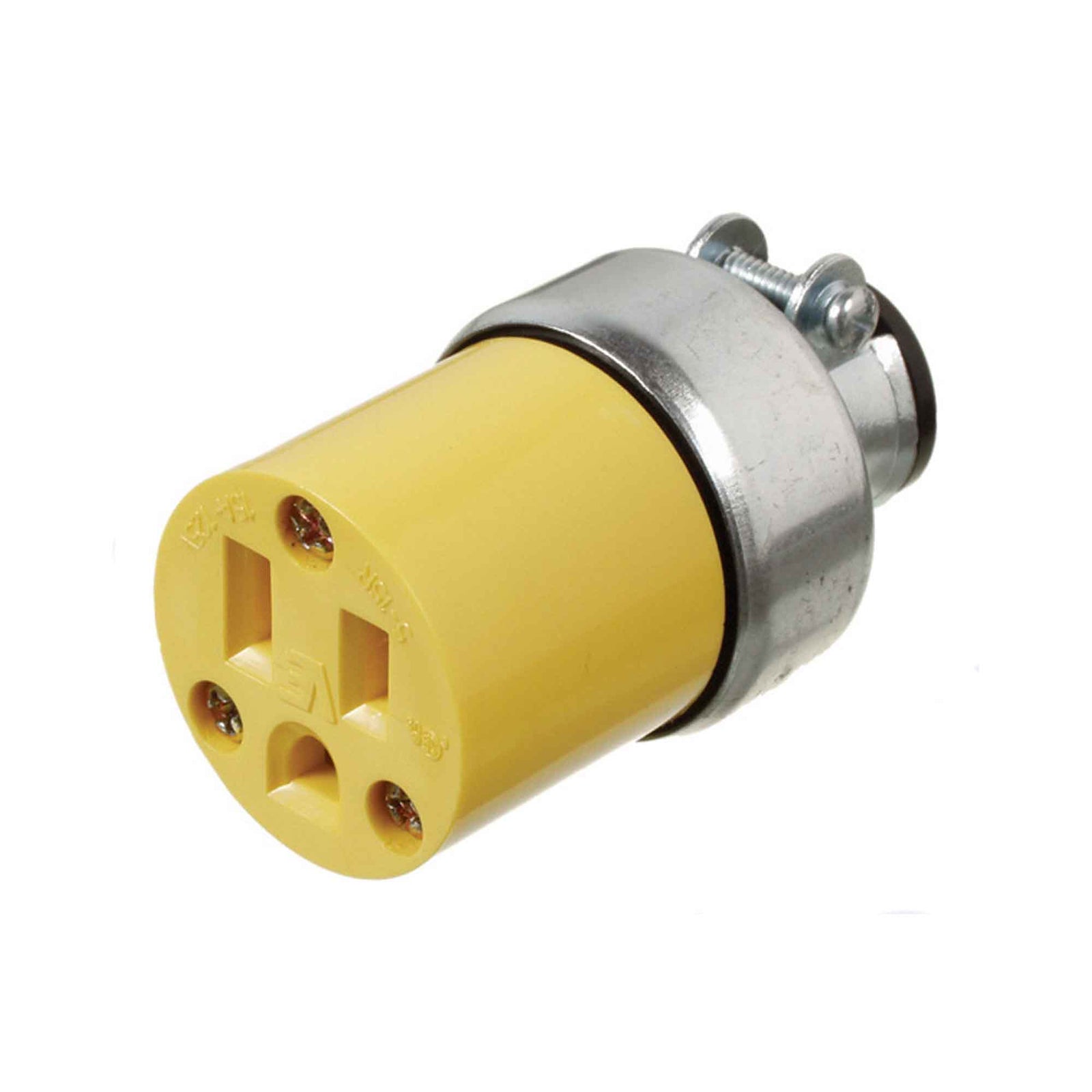 Connecteur jaune blindé à 3 fils, 15 A - 125 V