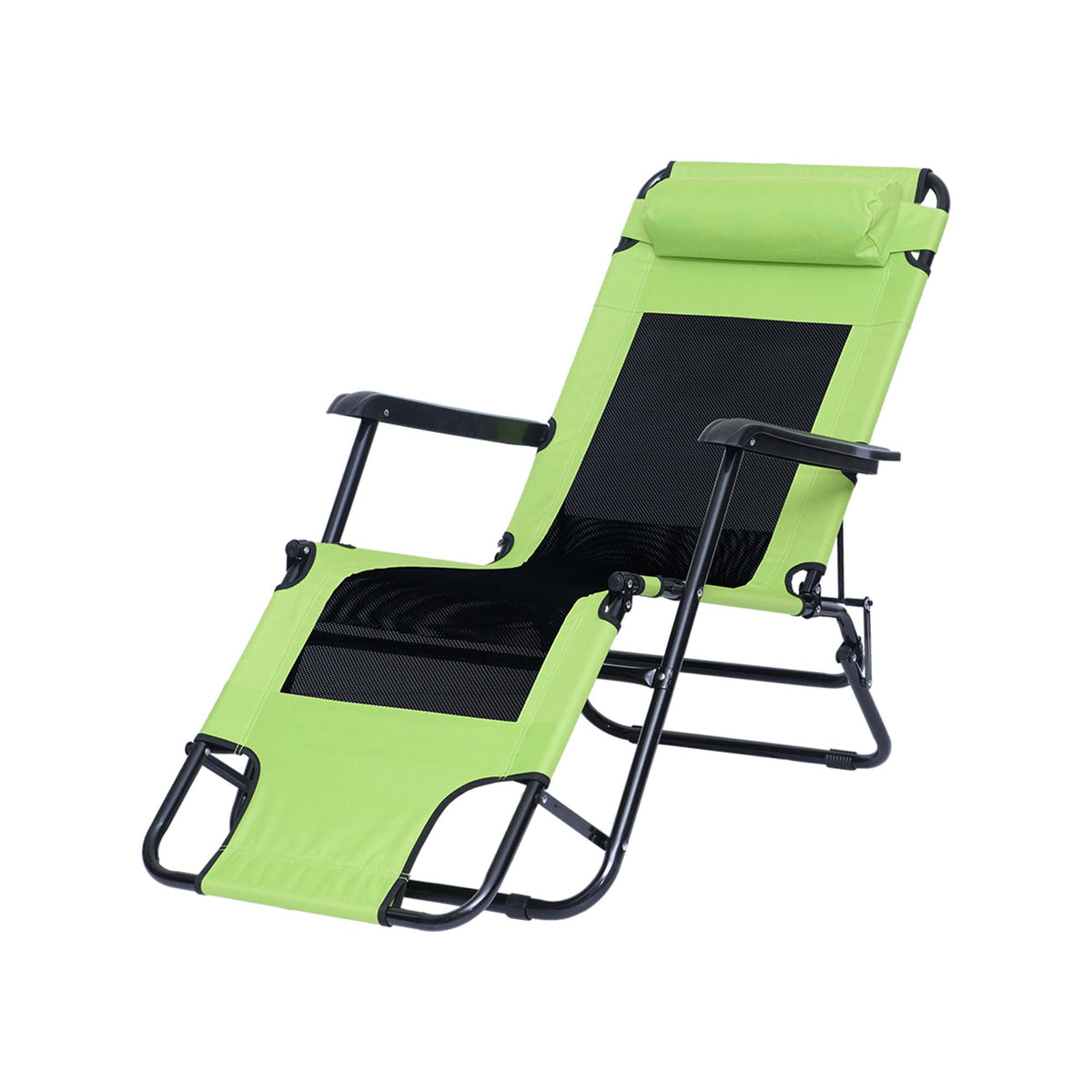 Chaise pliable MALTA à zéro gravité, verte et noir