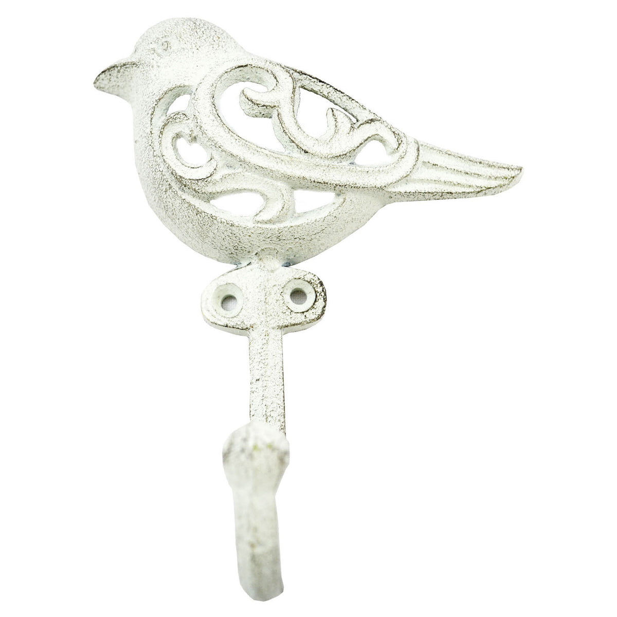 Crochet en fonte de style antique en forme d’oiseau, blanc