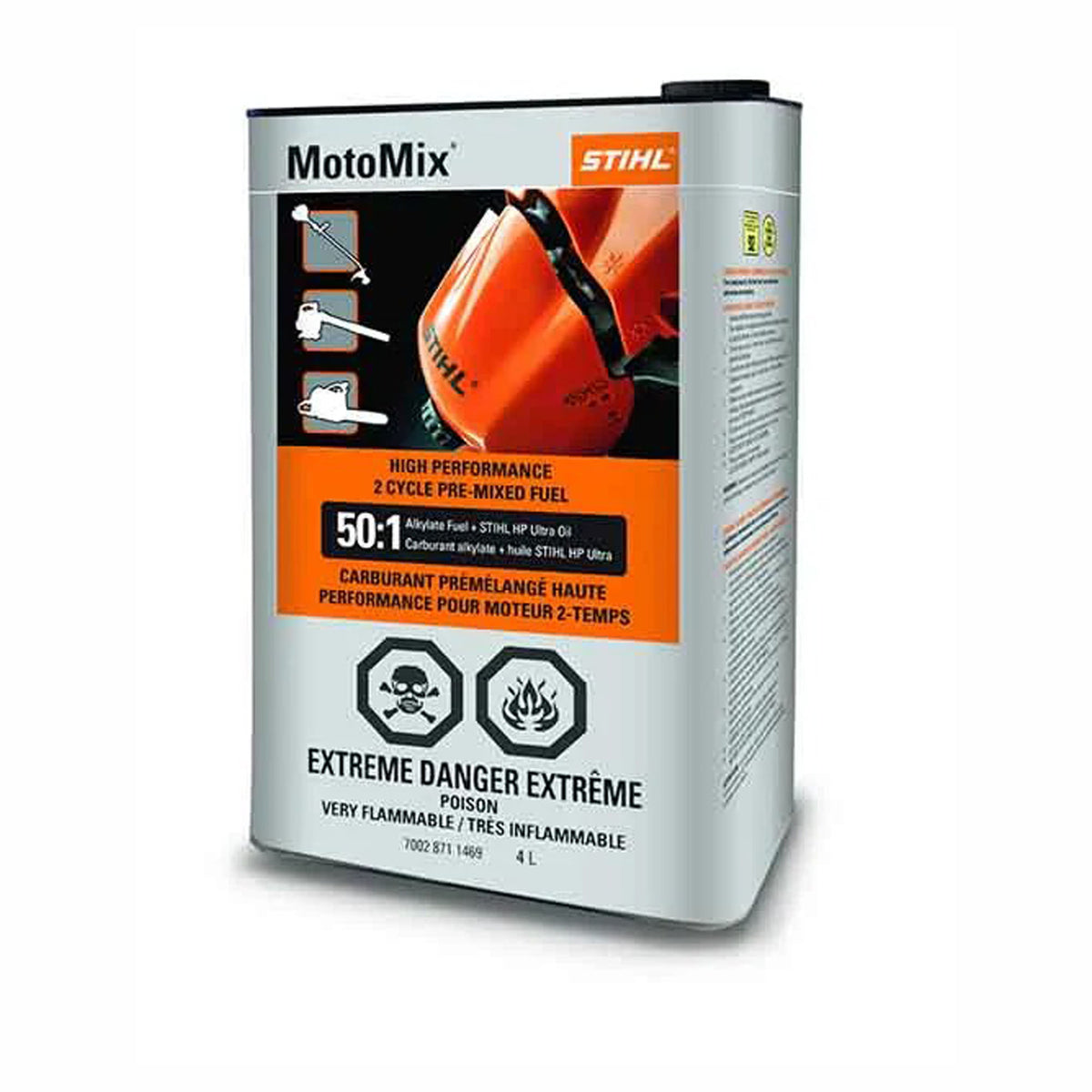 Carburant prémélangé MotoMix à haute performance pour moteur 2 temps, 4 L