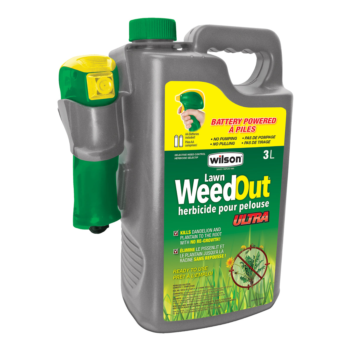 Herbicide pour pelouse WILSON WeedOut Ultra à pile 3 L