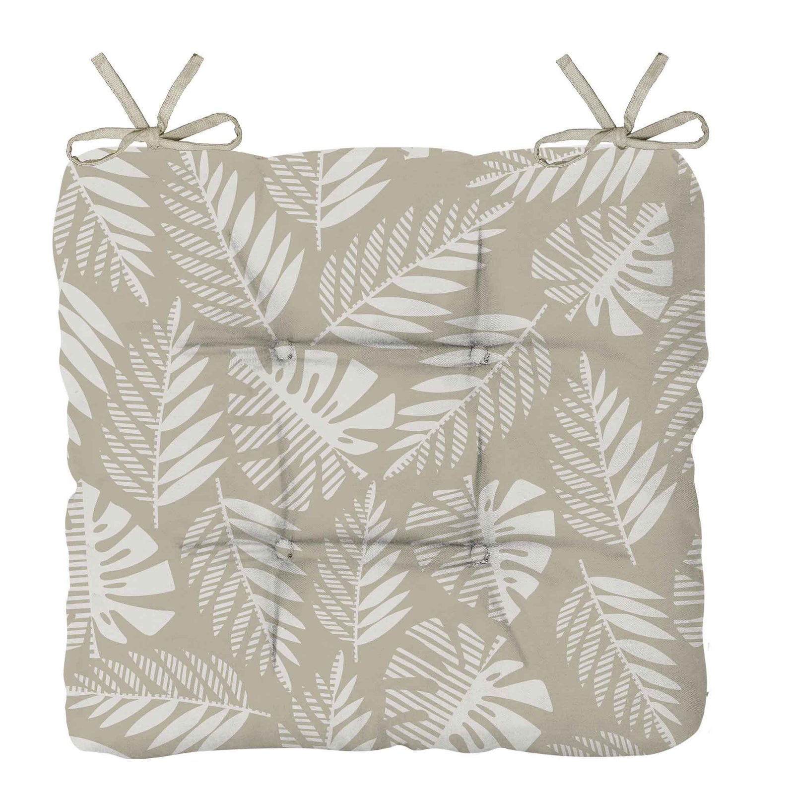 Coussin d'assise d'extérieur imprimé et tissé, 16,5'' x 15,5'' x 2,5'' (feuilles)