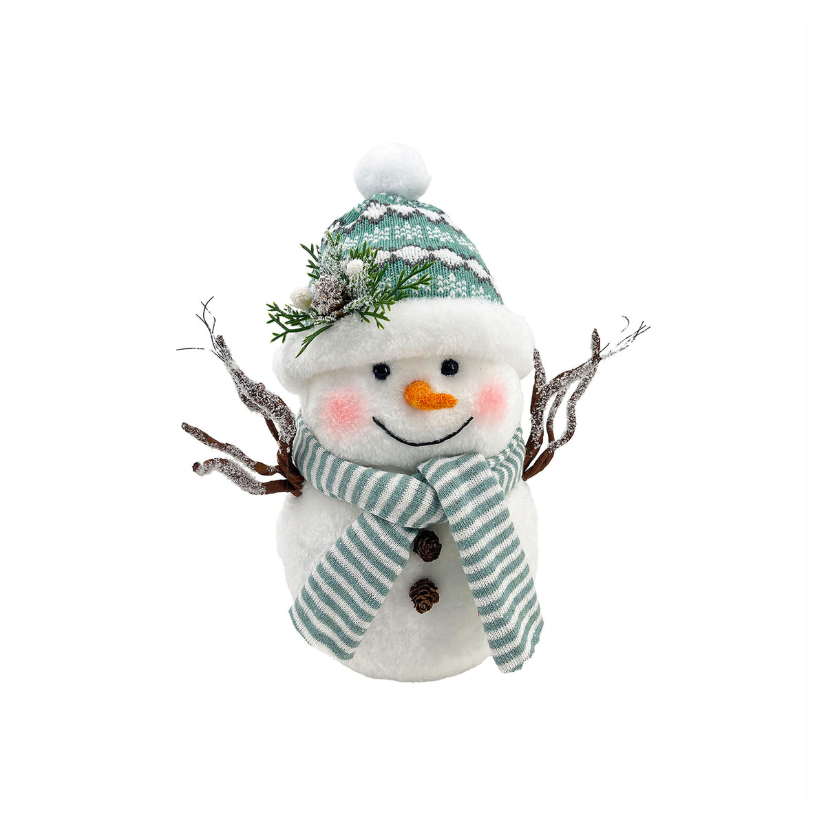 Décoration de bonhomme de neige en fausse fourrure, 12"