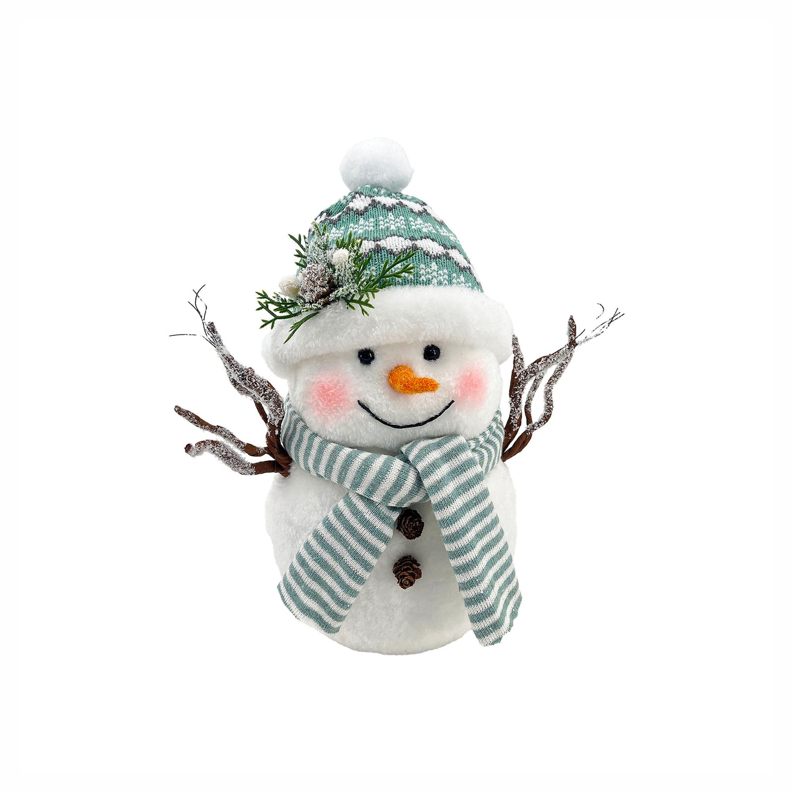 Décoration de bonhomme de neige en fausse fourrure, 12"