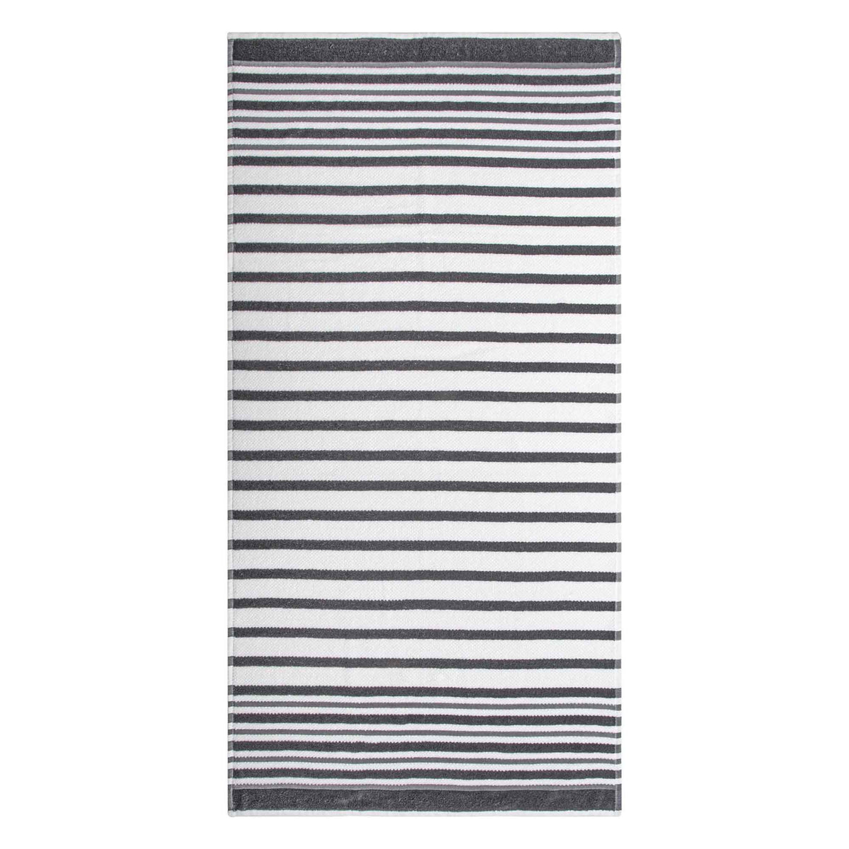 Drap de bain rayé blanc et charbon, 30&#39;&#39; x 60&#39;&#39;